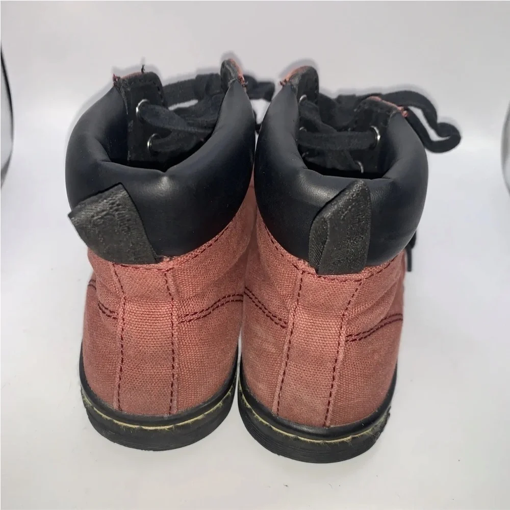 Women’s Dr Martens Maelly Maroon Canvas Eye Ankle Boots Size 6